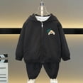 thumbnail image 5 of CYRBOKO Boys' Jeckets, Long Sleeve 2025 Zip up Lightweight Hooded Outerwear Black Size 9-10 T, 5 of 5