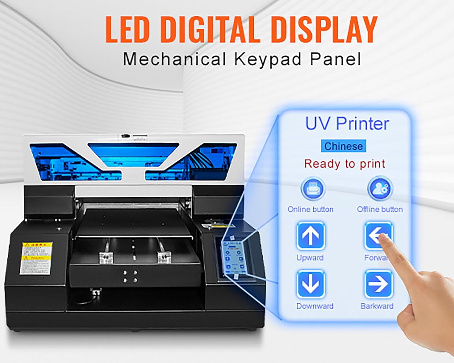 A3 L1800 UV DTG Printer T-Shirt Machine with Vacuum Platform & Bottle Holder, 2880 * 1440dpi UV Flatbed Printer