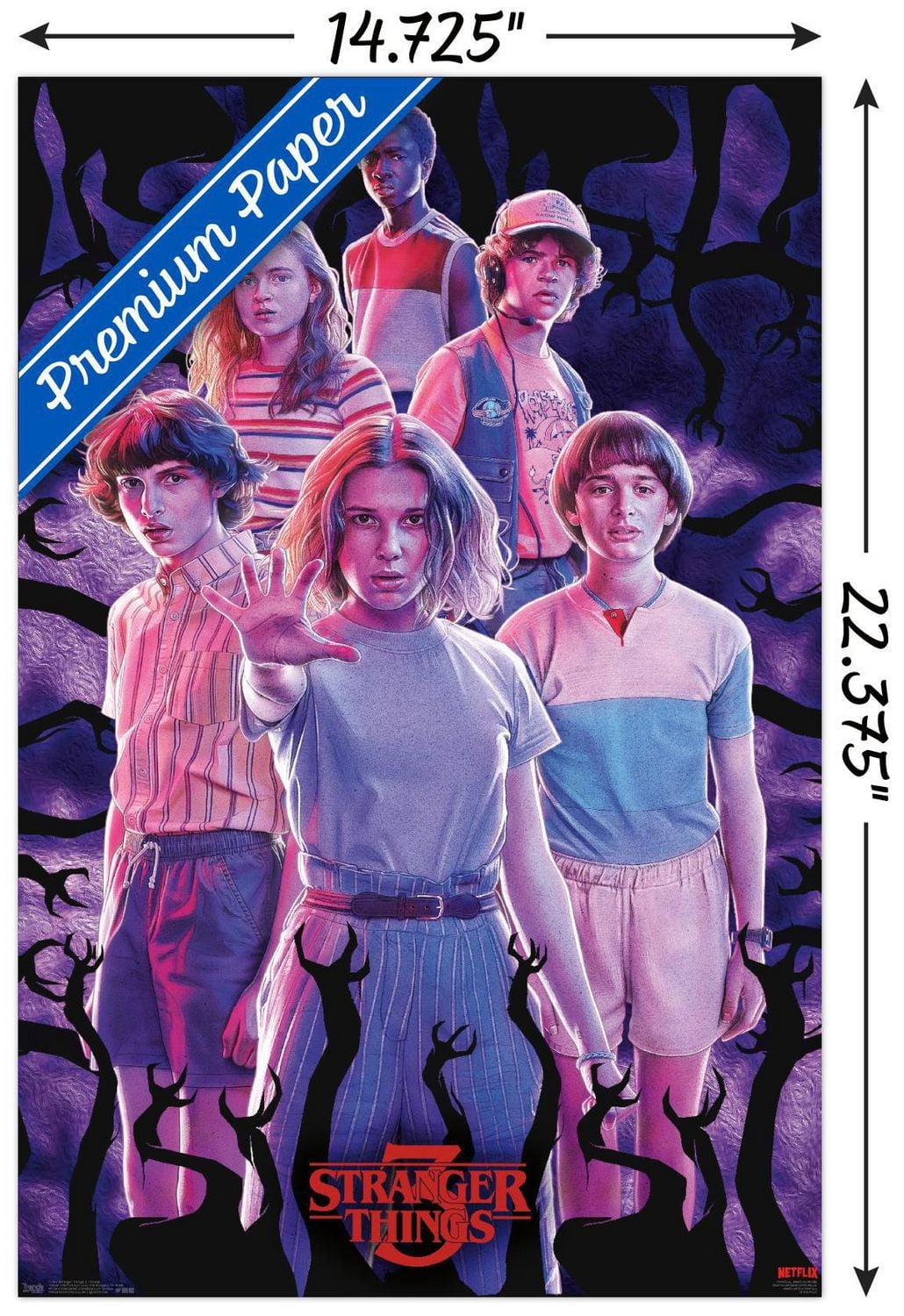 Netflix Stranger Things: Season 3 - Group Wall Poster, 14.725" x 22.375"