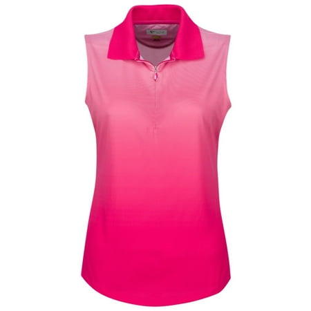 - Greg Norman Sleeveless Zip Ombre Printed Golf Polo 2017 Womens