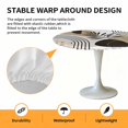 thumbnail image 2 of Elastic Fitted Round Tablecloth, Brown Boho Geometric Waterproof Stretch Table Cover for 36"-44" Tables, Country Retro Abstract Lines Leaves Washable Outdoor Tablecloths for Patio, Picnic, Camping, 2 of 9