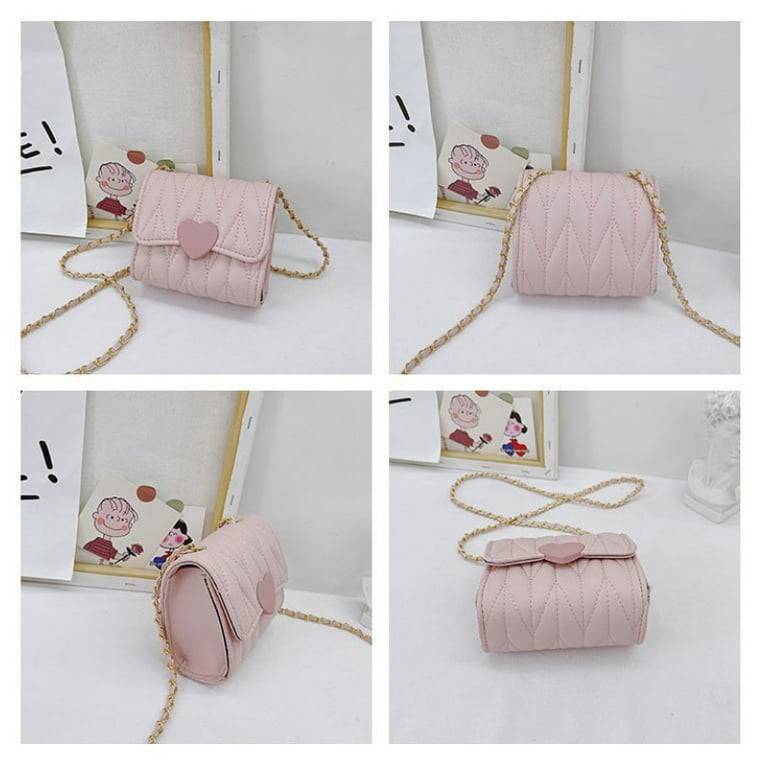 Fashion Heart Baby Girls Small Shoulder Bags Kids Coin Purse Accessories  Handbags Lovely Children's Mini Square Messenger Bag