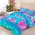 thumbnail image 5 of Girls Glitter Comforter Set Twin ,Gamepad Galaxy Comforter for Kids Teen, 2 Piece Blue Purple Ombre Bedding Set with 1 Pillow Cases, 5 of 5