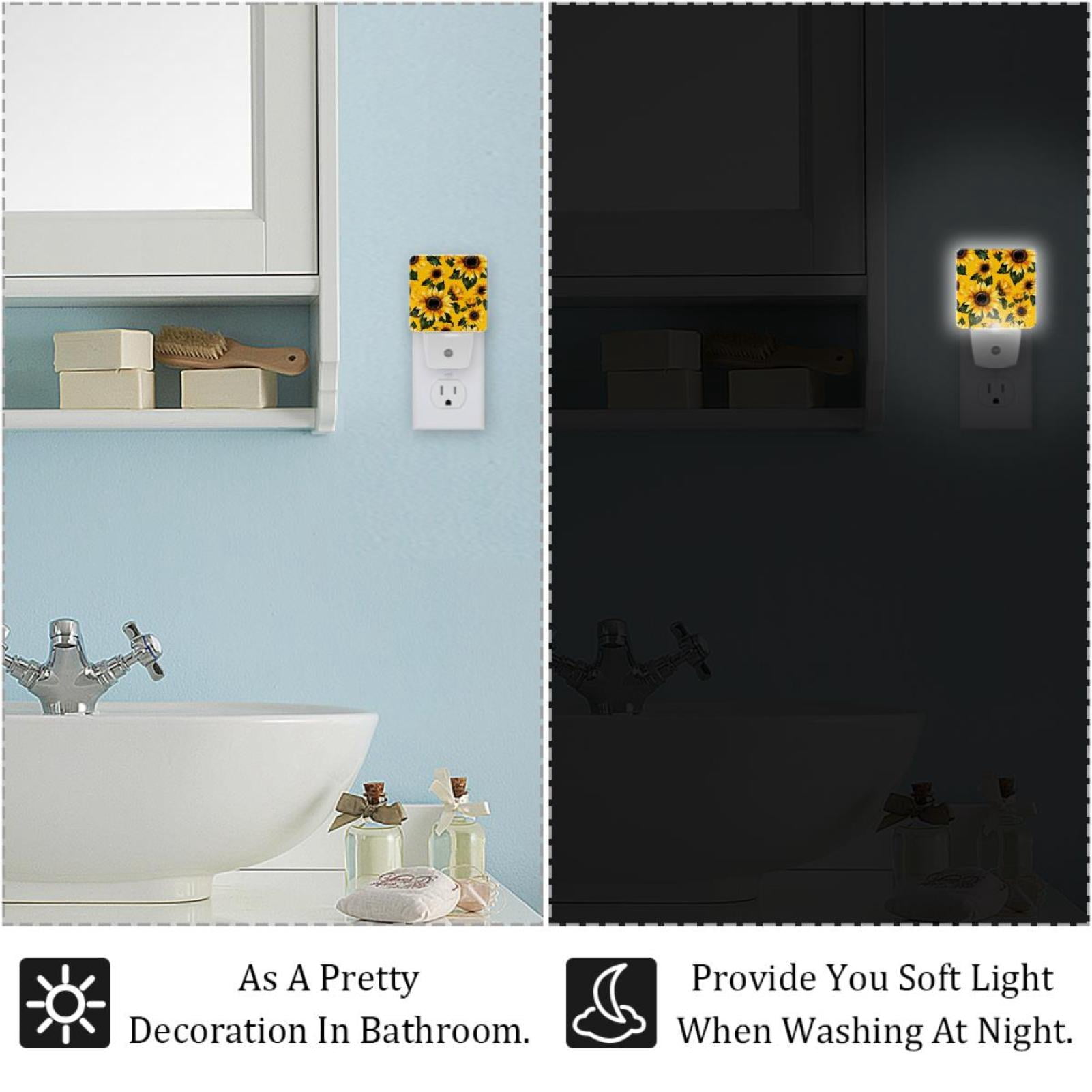 PhooArto Flower Sunflower Pattern Plug in LED Night Light Auto Sensor Dusk to Dawn Decorative Night for Bedroom, Bathroom, Kitchen, Hallway, Stairs, Baby's Room, Energy Saving