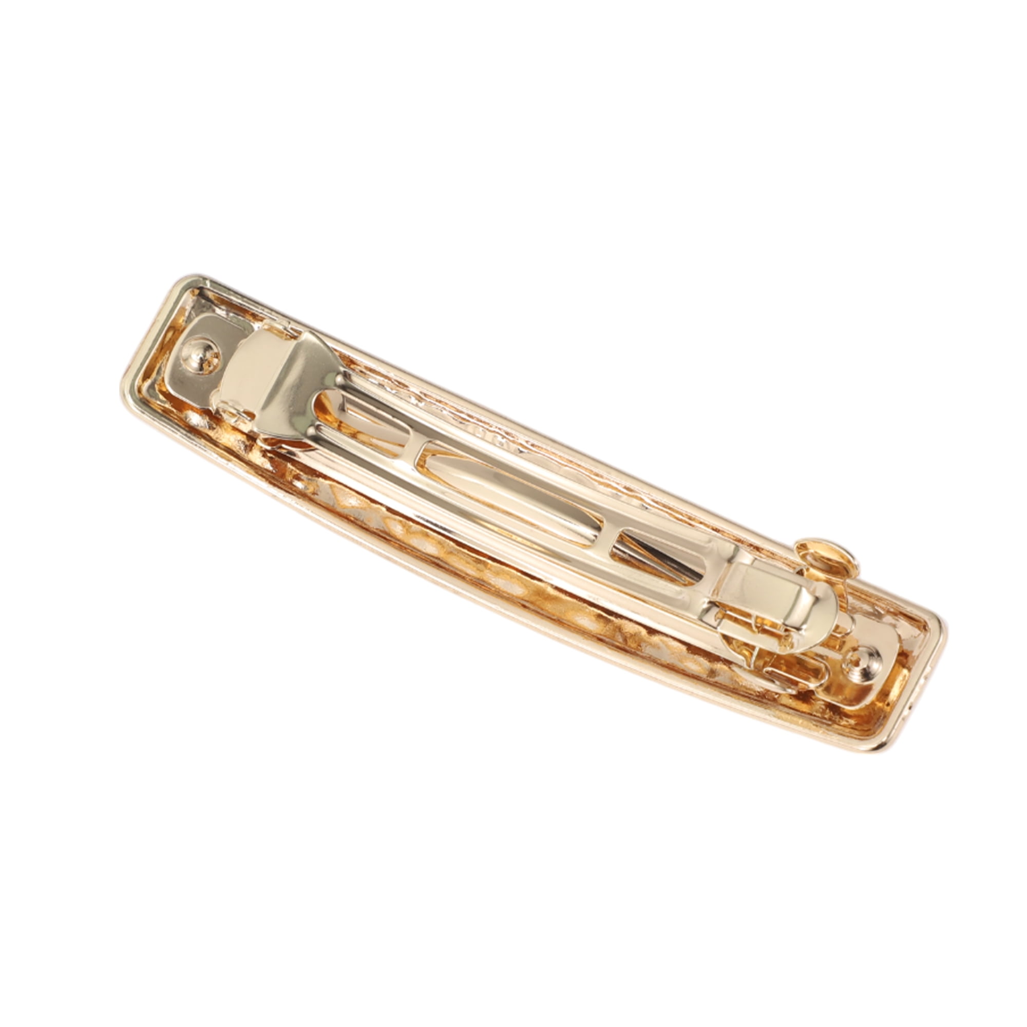 Unique Bargains Fashion Rectangle Hair Clips for Home Use in Gold Tone