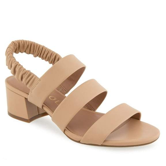 Aerosoles Clarissa Women's Block-Heeled Slingback Sandals Color: Beige Bisque Leather Size: 6.5