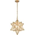 thumbnail image 3 of Brass Moravian Star Pendant Light 14-inch Seeded Glass Shade, 3 of 9