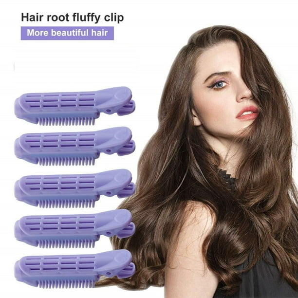 Natural Fluffy Hair Clips, Purple Volumizing Hair Root Clips, Self Grip  Root Volume Hair Curler Clip, Fluffy Curly Hair Styling Tool, Clamp,  Rollers, Curler, Fashion Fluffy Hair Styling Tool (5 PCS) -