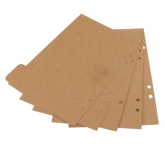 5 piezas de papel Kraft con pestañas, tamaño A5, insertos de índice para cuaderno, papel divisor de con 6 agujeros , marrón, como se describe Macarena Cuaderno de papel con pestañas