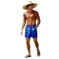 thumbnail image 5 of Men's Metallic Shiny Swim Short Hot Drawstring Elastic Waist Bikini Swimsuit Brief with Pockets for Beach Party, 5 of 5