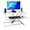 White 24, variant on Adjustable Height Desk Converter for Dual Monitor and Laptop, 32 Inch Sit to Stand Riser with Wide Keyboard Tray, Space Saving Workstation for Home Office, Black