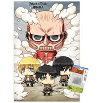 Attack on Titan - Chibi Group Wall Poster with Push Pins, 14.725" x 22.375"