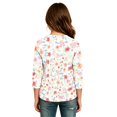 thumbnail image 4 of Abcomgle Girls Long Sleeve Shirts 10-12 Casual Floral Print Henley Button Tee for Girls Fall Basic Top for Girls Cute Girls Blouses, 4 of 5