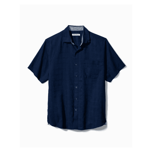Tommy Bahama ST324799 Costa Capri Stretch-Linen Camp Shirt Ocean Deep M