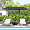 thumbnail image 2 of Costway 13FT Double-sided Patio Umbrella with Solar Lights Crank Handle Umbrella Base Navy, 2 of 10