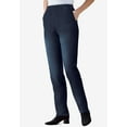 thumbnail image 2 of Woman Within Plus Size Straight Leg Elastic Waist Stretch Fineline Denim Jean (Petite & Tall Available), 2 of 5