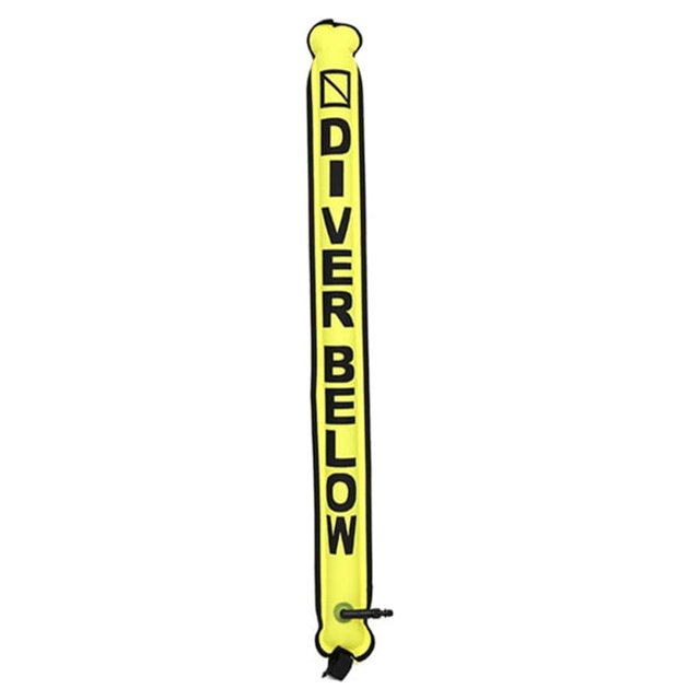 QualitChoice - Preuve Bouée Signal Tube Professionnel Inflation Robuste Saucisse Équipement Gonflable Marqueurs de Surface de Plongée Fluorescent Jaune 1.2M * 18cm