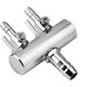 thumbnail image 2 of Divisor de flujo de aire de acero inoxidable para acuario, válvula de control de aire, distribuidor de oxígeno, accesorios para bomba de aire (2 vías), 2 of 5