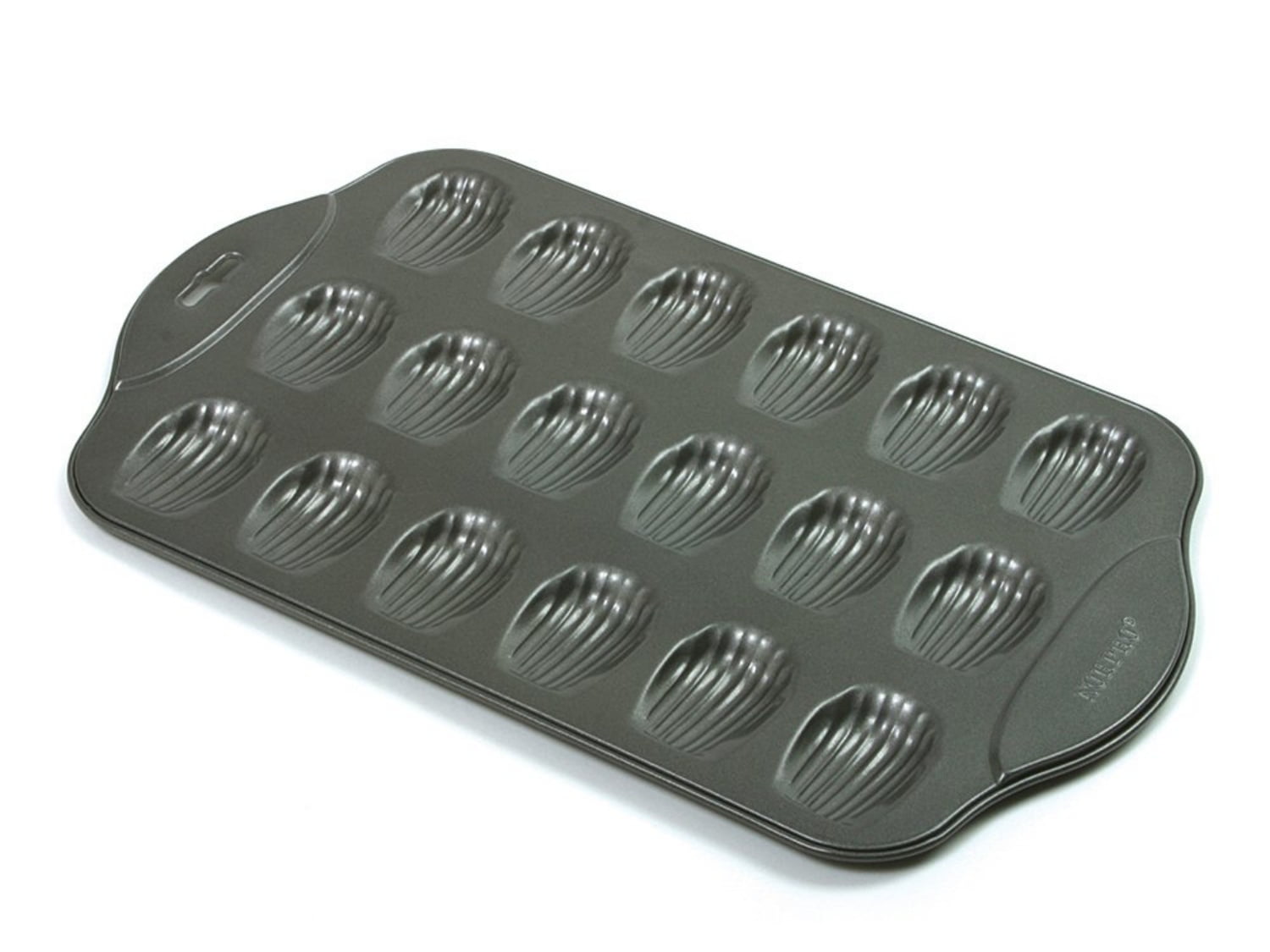 and More Candy Chocolate Freshware CB-107RD 18-Cavity Medium Silicone Mold for Homemade Madeleine Cookies