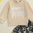 thumbnail image 4 of TOWED22 Toddler Baby Boy Fall Outfits Cute Print Crewneck Sweatshirt Pants Sets Cute Boy Clothes, 4 of 4