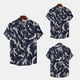 thumbnail image 3 of Camisas De Vestir Para Hombre Manga Larga Camisa de Fashion Casual Top de gran tamaño Lapel Button Fashion Camisa Rubia de manga corta Retro Impreso Camisa Casual impresa (Dark Blue, 3XL), 3 of 7