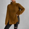 thumbnail image 6 of Oversized Winter Sweater Women High Neck Polyester Knit Top Thick Pullover Long Sleeves Cable Weaving Casual Loose Fit, 6 of 7