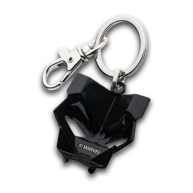 Official Marvel BLACK PANTHER WAKANDA FOREVER 3D HEAD MASK METAL KEYCHAIN,  3.5cm x 3.75cm 