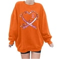 thumbnail image 2 of jjayotai Breast Cancer Awareness Sweatshirts, Womens Pink Ribbon Heart Graphic Shirt Comfy Long Sleeve Pullover Sweater Tops, 2 of 4