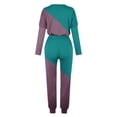thumbnail image 5 of CHOK Womens Sport Set Long Sleeve Patchwork Color with Loose Cozy Petite Sweatpant Trendy Fall Winter Suits (X-Large  Pink), 5 of 5