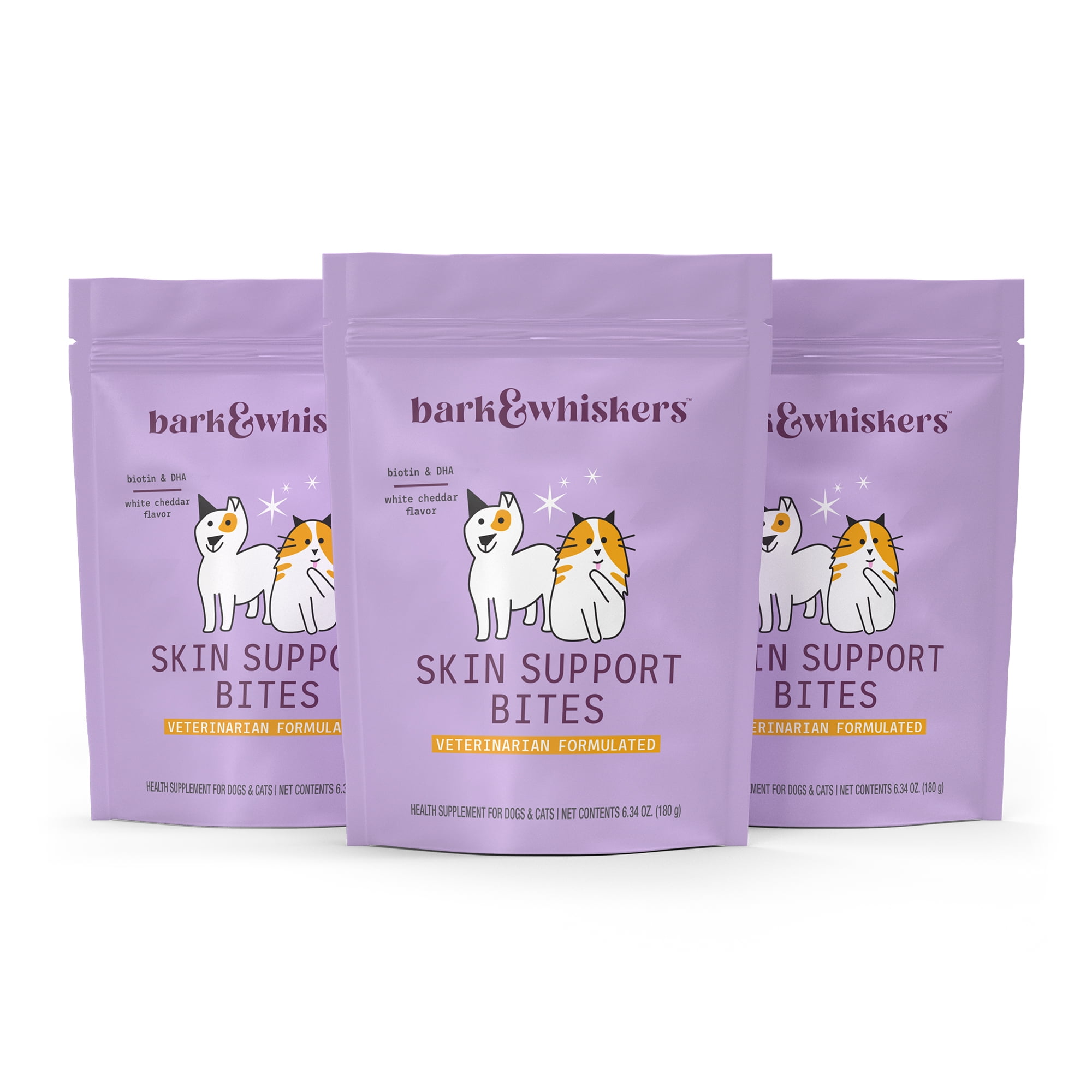 Dr. Mercola Bark & Whiskers&nbsp;Skin Support Bites, 6.34 oz, 1 bag, Gluten Free, Soy Free, Non-GMO