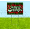 thumbnail image 1 of Happy Holidays V1 (18" X 24") Yard Sign, Includes Metal Step Stake, 1 of 6