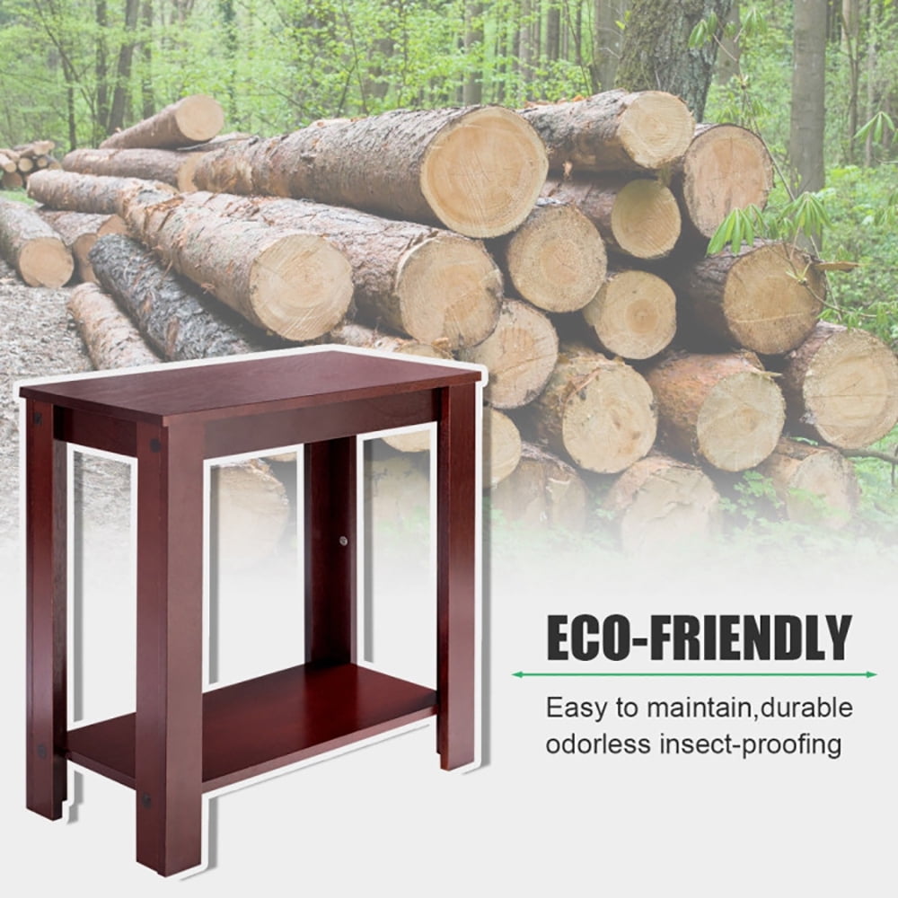Finihen End Table, 2-Tier Modern Compact End Table with Storage Shelf, Sofa Side Table, Bed Side Table, for Living Room, Bedroom, Espresso