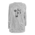 thumbnail image 4 of ShiShine Sweatshirt for Women Plush Warm Sweater Print Crew Neck Tops Long Sleeve Tunic Pullover with Pockets, 4 of 5