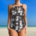 thumbnail image 2 of Kuromi And My Melody Women's One Piece Swimsuit High Neck Tummy Control Swimwear Bathing Suit, 2 of 7