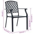 thumbnail image 4 of vidaXL Chaises d'Extérieur 4 Pcs Design en Maille Acier Noir, 4 of 4