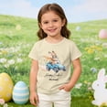thumbnail image 5 of Boys' Girls' Easter Personalized Cartoon Rabbit Print Short Sleeve T Shirt Top Beige 2Y-3Y, 5 of 7