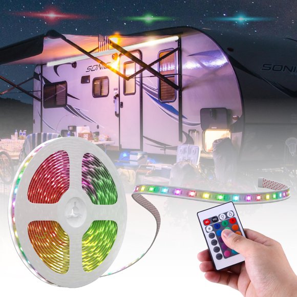 LATCH.IT RV Awning Lights 12V | 20’ V2.1 DIY Kit LED Awning Lights for RV & Campers | IP68 Water-resistant RV LED lights exterior | The Original & Most Complete Camper Awning Lights Kit in The Marke