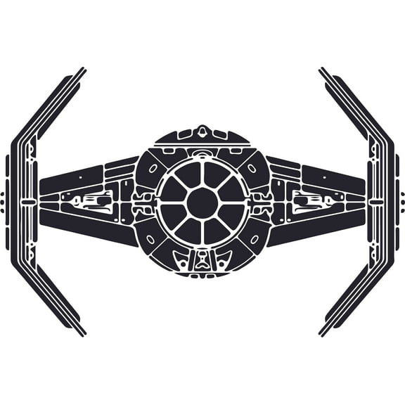 Star Wars Tie Fighter Cartoon Character Wall Art Vinyl Sticker Design Decal Girls Boys Kids Bedroom Nursery Kindergarten Fun Home Children Room Decor Sticker Wall Art Vinyl Decor Size (10x8 inch)
