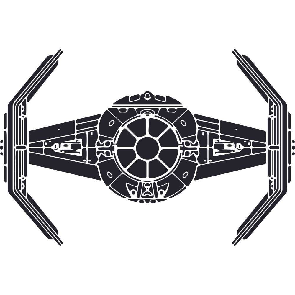 Star Wars Tie Fighter Cartoon Character Wall Art Vinyl Sticker Design ...