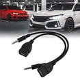 thumbnail image 2 of Unique Bargains 2 Pcs USB Female to AUX 3.5mm Male Jack Plug Audio Data Charge Cable, Black, 2 of 2