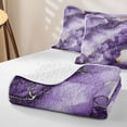 thumbnail image 4 of Homewish Purple Marble Bed Spread Queen,Gold Metallic Queen Coverlet Set,3 Pieces, 4 of 7