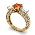 thumbnail image 2 of Clara Pucci 14K Yellow Gold 2.33ct Red Three-Stone Ring for Women, 2 of 8