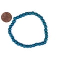 thumbnail image 2 of The Bead Chest Wood Stretch Bracelet, Aqua Blue - Stackable Beaded Jewelry, Unisex for Men & Women, 2 of 3