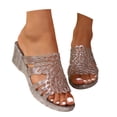 thumbnail image 3 of Ticikt Women's Jelly Sandals Slingback Bling Beach 80s 90s Retro Flat Shoes, 3 of 9
