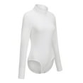 thumbnail image 2 of YouLoveIt Solid Long Sleeve Bodysuit Lingerie Stretchy Bodysuit Tops Turtleneck Long Sleev Bodysuit Jumpsuit for Women, 2 of 7