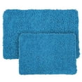 thumbnail image 2 of Lavish Home 2 Piece Memory Foam Shag Bath Mat - Blue, 2 of 4