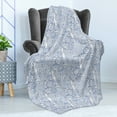 thumbnail image 4 of Nautical Soft Flannel Fleece Throw Blanket, Nautical Patterned Ocean Seashell Bottle Compass Life Fish Starfish Marine, Cozy Plush for Indoor and Outdoor Use, 70" x 90", Blue White, by Ambesonne, 4 of 5