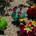 thumbnail image 3 of Handmade Metal Bisnaga Cactus with Flowers - Garden Art Decor (Turquoise), 3 of 5