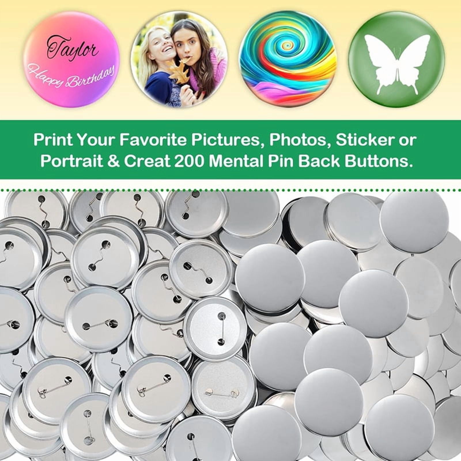 200sets of 58mm/2.25 Inch Button Making Supplies, Complete DIY for Buttons and Badges,Suitable for Button Making Machine