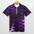 thumbnail image 3 of Purple Dragon Scales Men Zipper T-shirt Summer Casual Short Sleeve T-shirt Top, 3 of 7